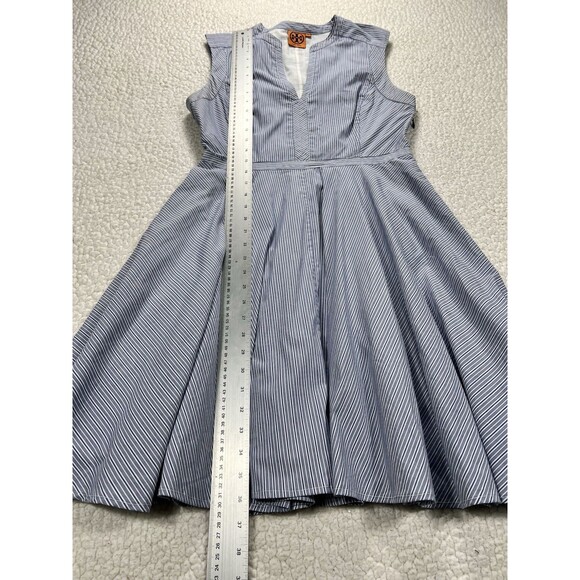 Tory Burch Talley Fit & Flare Dress Women’s 8 Blue Stripe Coastal Chic Preppy - Picture 12 of 12